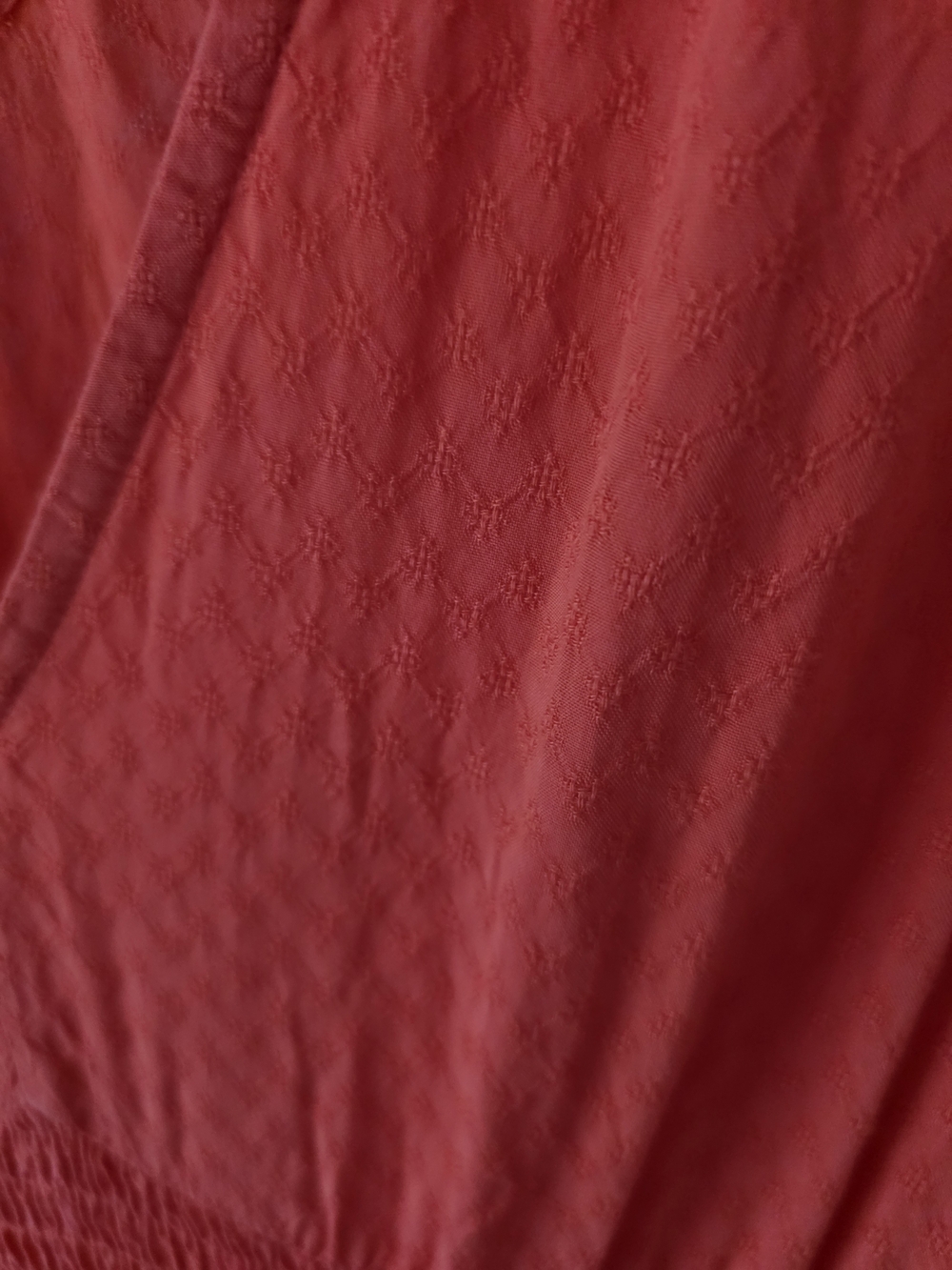 Bar III Coral-Red Maxi Dress with Smocked Waist - Picture 4 of 4
